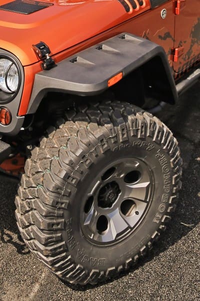 Rugged Ridge Hurricane Fender Flare - installed front view (High Res)