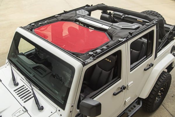 Rugged Ridge Eclipse Sun Shade Half- Red-Installed (High Res)