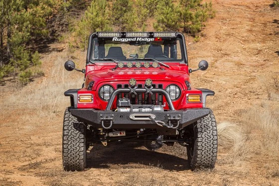 Rugged-Ridge-TJ-Hood-Mount-and-Overhead-Lighting-Installed.webp