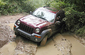 Jeep Liberty  hits the trails