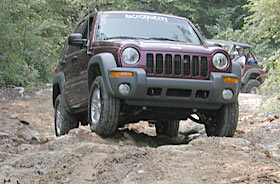 Jeep Liberty on the trail.